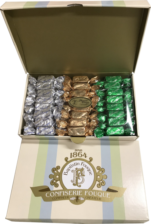 Coffret de petites bouchées de nougat (Noir, blanc Provence et blanc Félibres)